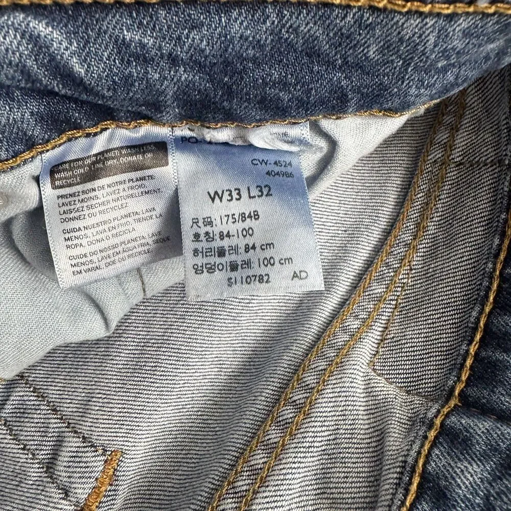 Levis 513 Mens Jeans 33x32 Slim Straight Blue Denim Medium Wash